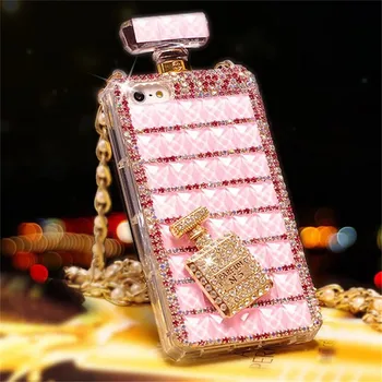 Bling Diamant Sticla de Parfum DIY Stras Caz Telefon cu Lanț pentru iPhone 6 6plus 7 8plus X XR Xs Max Samsung S8 S9 S10 S10e