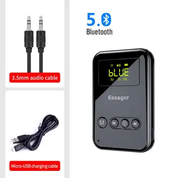 Bluetooth 5.0 Transmițător Receptor 3.5 mm Aux Audio Suport TF Card de Redare Wireless Adaptor Pentru Mașină TV Difuzor PC