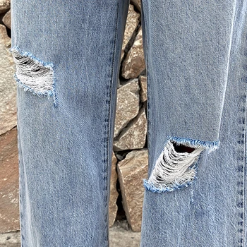 Blugi Femei 2020 Noua Moda de Talie Mare Libertate Slim Subțire Stil Retro Largi Picior Pantaloni Drepte