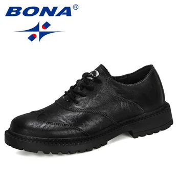 BONA 2020 Noi Designeri Rochie Pantofi Barbati Business Flats Oxfords Dantela-Up Confortabil Formale Încălțăminte Bărbat în aer liber Chaussure Homme