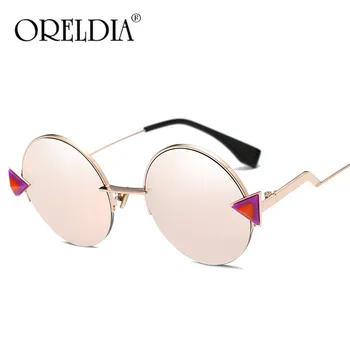 Brand de lux ochelari de Soare Rotund Femei New Vintage Designer Stras Ochelari de Soare Femei Clasic Oglindă Ochelari Oculos redondos