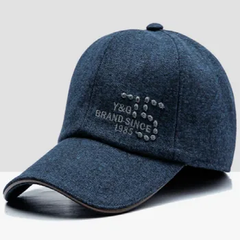 Brand Iarna Snapback Hat Cu Earflap Îngroșat Cald Lână Capac Casual De Lână Epocă Trucker Hat Capac De Sex Masculin Cald Pălărie Os