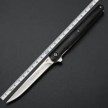 Briceag de buzunar cuțit de supraviețuire pardoseală de lemn mânere EDC compact fix cuțite cu teaca din piele pentru exterior