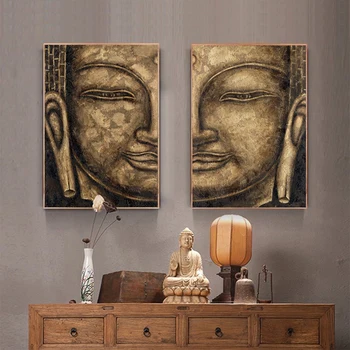 Budismul Arta de Perete Pictură în Ulei Gri 2 Panoul de Postere si Printuri pe Canvas de Artă Buddha Imagine pentru Camera de zi de Decorare Acasă