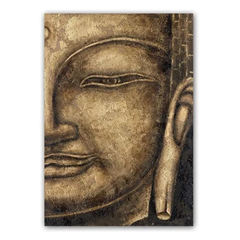 Budismul Arta de Perete Pictură în Ulei Gri 2 Panoul de Postere si Printuri pe Canvas de Artă Buddha Imagine pentru Camera de zi de Decorare Acasă