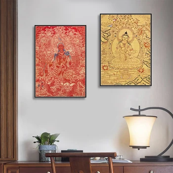 Budist, Buddha Thangka Imprimare Panza de Pictura Arta Poster India Zen Chinez Imagini Decor de Perete pentru Camera de zi Decor Acasă