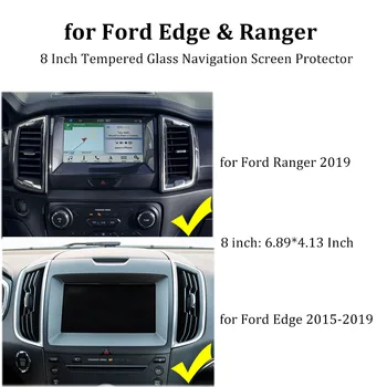 Buendeer Mașină de Navigare Ecran Protector pentru Ford Edge SE, SEL ST Titan-2019, Film de Sticlă pentru 2019 Ranger XL XLT ARCAN