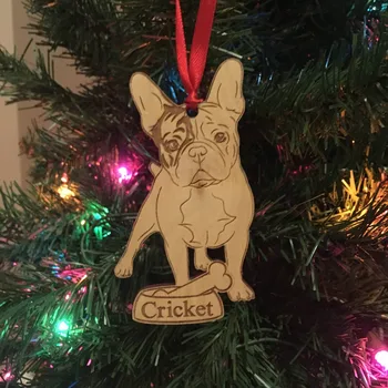 Bulldog francez de Crăciun Ornament *** Personalizate Câine Ornament ***Iubitor de Câine Cadou *** Vacanță de Crăciun Ornamament pentru animale de companie