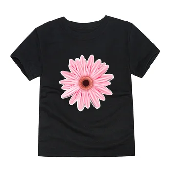 Bumbac Fete Pentru Copii Cu Maneci Scurte De Vară Florale Tricouri Copii Daisy Flori T-Shirt Copii Haine Tricouri Topuri