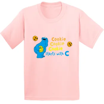 Bumbac,Sesame Street Cookie Monster Model Copii tricou Baieti/Fete desen Animat Amuzant tricou Copil Haine de Vară,GKT273