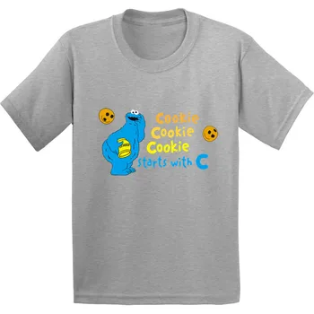 Bumbac,Sesame Street Cookie Monster Model Copii tricou Baieti/Fete desen Animat Amuzant tricou Copil Haine de Vară,GKT273