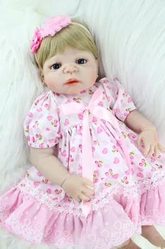 BZDOLL 55cm Corp Plin de Silicon Renăscut Baby Doll Jucării Realist 22inch Nou-născut Prințesă Toddler Girls Copii Papusa Copilul se Scalde Jucărie