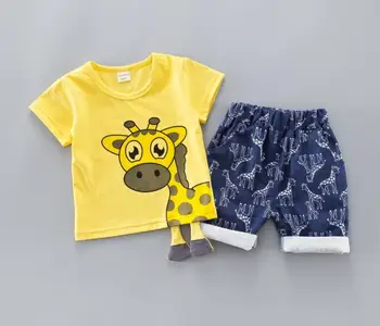 Băiatul de vară de desene animate set haine copii haine copii baieti costum tricou+pantaloni 2 buc bumbac, seturi pentru copii copilul costum pentru 9M-4T