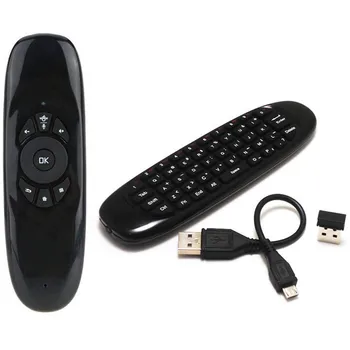 C120 Fly 2.4 G RF Telecomanda Air Mouse română rusă spaniolă Tastatura Wireless de Voce de Fundal pentru Android Smart TV Box