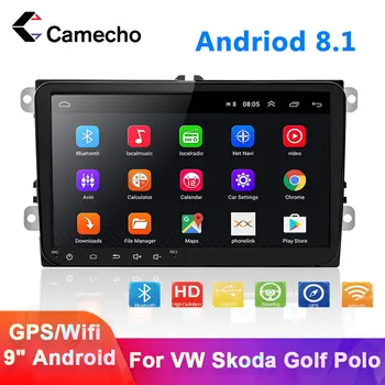 Camecho 2din Android 8.1 radio Auto Multimedia Player Stereo Auto Pentru Volkswagen, Skoda, Seat Octavia golf 5 6 passat B6 passat polo