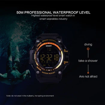 Camuflaj Bărbați Ceas Inteligent EX16 Luminos Sport Smartwatch Notificare de Control de la Distanță Pedometru cu Ceas IP67 rezistent la apa Ceasul