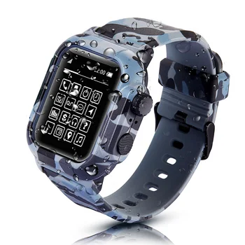 Camuflaj Impermeabil de Protecție Caz Acoperire pentru Apple Watch SE Trupă Seria 6 5 4 3 Sport Curea din Silicon 44mm 40mm 42mm Bratara