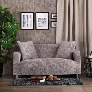 Canapea maro scaun față de pernă de culoare solidă de întindere se referă la mobilier pentru camera de zi poliester elastic PLIN acoperă canapea de pluș