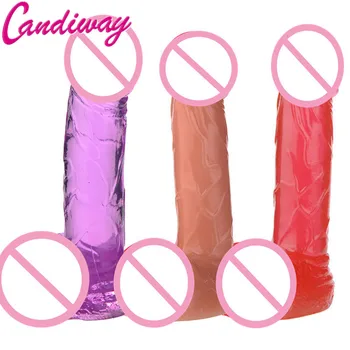 Candiway Mini 4 Culori Realiste Dildo Cu ventuza Puternica Femeie Masturbari Adult Jucărie Sexuală Pentru Cuplu 1 BUC