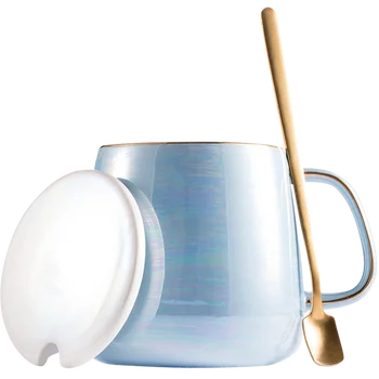 Cani Ceramice De Cafea Cupe Încrustate În Aur, Cafea Cana Cu Maner Ceașcă De Ceai Cu Lapte Cana Creative Izolare Termică Biroul De Acasă Cești De Espresso