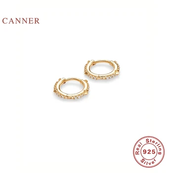 CANNER Argint 925 Cercei Pentru Femei de Moda Unghii Cercei cu Diamante Cercuri Zircon coreean Pendientes Argint/Bijuterii din Aur