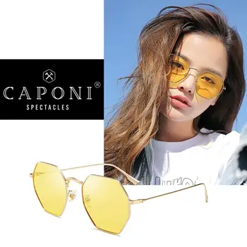 CAPONI Hexagon ochelari de Soare Femei 2020 Retro de Metal Poligon de Brand Designer de Femei Ochelari de Soare de Lux de Culoare Doamnelor Ochelari CP915