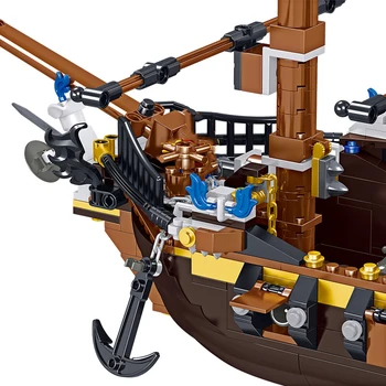Caribbeaned Black Pearl Nava Queen Anne Nave Pirati Model Blocuri Barcă Cu Pânze Cu Cifre Cărămizi Jucarii Cadou Pentru Copil Adult