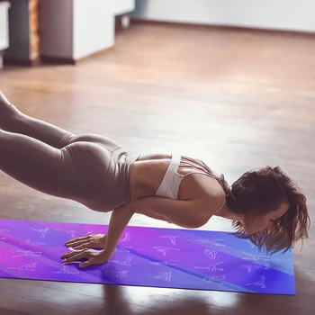Cauciuc Natural Yoga Mat Cu Poziția Liniei de Non-Alunecare Mat Covor de Fitness Pilates Gimnastica Covorașe de Yoga Gratuite Curele si Genti 183X68CM
