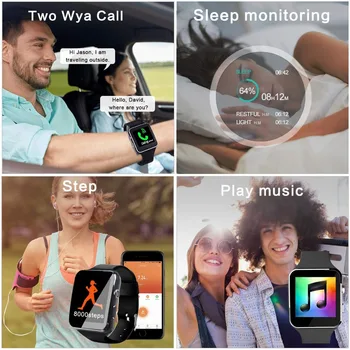 Ceas inteligent Ceas Sim Mesaj Împinge Bluetooth pentru IOS Android reloj Bărbați Femei Sport Smartwatch pentru iPhone Xiaomi, Huawei Samsung