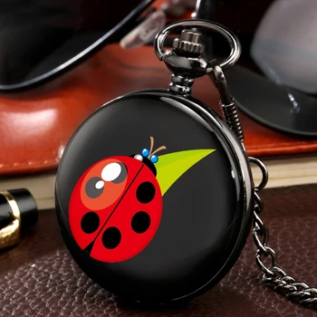 Ceas reloj Roșu Beetle Gărgăriță Model Cuarț Ceas de Buzunar Colier Pandantiv Unisex Cadouri fierbinte ceas de buzunar Nou Netedă Negru Ceas