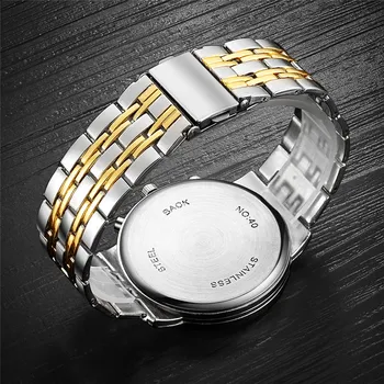 Ceasuri barbati Nou ORLANDO Moda Cuarț Ceas pentru Bărbați Argint Placat cu Aur din Oțel Inoxidabil Ceas de mână Masculino Relogio Picătură de Transport maritim
