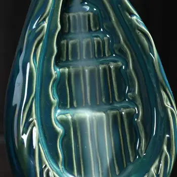 Ceramic Mirror Design Forma De Fum Cascada Arzător De Tămâie Tradiționale Aromoterapie Acasă Tămâie Stick Titularul Albastru Cădelniță De Meserii