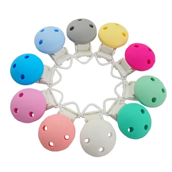 Chenkai 50PCS Silicon Rotunde Clipuri Suzeta Nursing Dentitie BPA Gratuit Pentru DIY Copil Manechin Montessori Suzeta Lant Accesorii