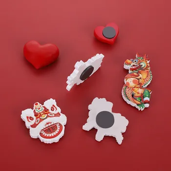 Chineză Stil Drăguț Magnet de Frigider Decor Mireasa si Mirele Magnet de Nunta de Decorare Dragon Chinezesc Dansuri Leu Cadou de Anul Nou