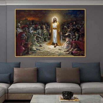 Christian Isus Salvează Lumea de Perete de Arta Panza Pictura Figura Perete Printuri de Arta Imagini Pentru Biserica Living Home Decor