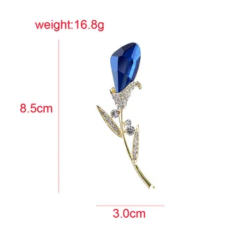 CINDY XIANG Stralucitoare Flori de Cristal Pentru Femei Broșe Mari, Elegante, Pin de Inalta Calitate de Culoare Albastru Moda Bijuterii Cadou de Nunta