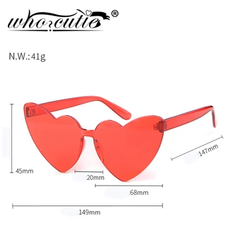 CINE CUTIE 2019 fără ramă în Formă de Inimă ochelari de Soare Femei Ochi de Pisica Cadru de Design de Brand Bomboane Albastru Fara rama Ochelari de Soare Fete OM872