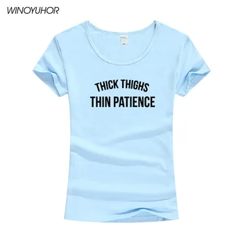 Coapse Groase Subțire Răbdare Scrisori De Imprimare T-Shirt Femei Casual Din Bumbac Hipster Amuzant Tricouri Pentru Doamna De Fata, O-Neck Top Tee