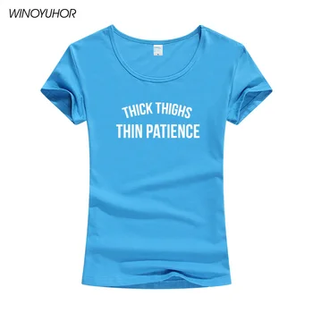 Coapse Groase Subțire Răbdare Scrisori De Imprimare T-Shirt Femei Casual Din Bumbac Hipster Amuzant Tricouri Pentru Doamna De Fata, O-Neck Top Tee