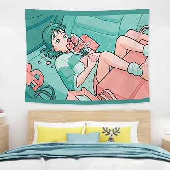 Colorate Estetice Tapiserie Anime Arta Print coreean Nordic Tapiserie de Perete Simplu Drăguț Decoracao Quarto Decor Dormitor DE50GT