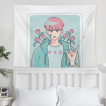 Colorate Estetice Tapiserie Anime Arta Print coreean Nordic Tapiserie de Perete Simplu Drăguț Decoracao Quarto Decor Dormitor DE50GT