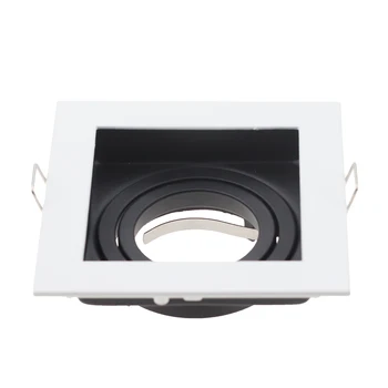 Comerciale Aliaj de Zinc Pătrat Alb Negru Reglabil Încastrat Spoturi de iluminat Cadru LED GU10 MR16 Bec Lampa Accesorii