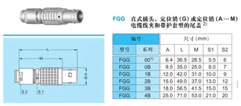 Conector FGG 2B 2 3 4 5 6 7 8 10 12 14 16 18 19 26 Pin Male Plug pentru Dispozitiv de Sunet Zaxcom Denecke Timecode Push-pull de Auto-blocare