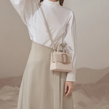 Contrastul de culoare Mici Tote sac 2020 Noi de Moda de Înaltă calitate din Piele PU pentru Femei Geantă de mână de Designer de Blocare Umăr Geanta Messenger