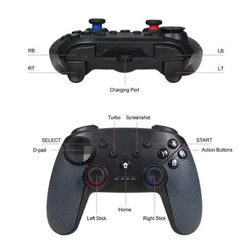 Controler de Joc fără fir Pentru Nintend Comutator Pro Bluetooth Gamepad pentru NS PS3 Android Jocuri pentru PC Joystick cu Șase axe giroscop