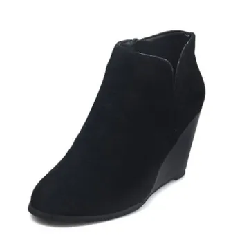 COOTELILI Cizme pentru Femei Zip Moda Rotund Deget de la picior de la Mijlocul Pantofi cu Toc Pentru Femei Doamnelor Pantofi Pene Botas Mujer Plus Dimensiune 41 42 43