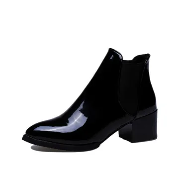 COOTELILI Confortabil 5cm Tocuri Glezna Cizme Pentru Femei Subliniat Toe Cald de Toamna Iarna Pantofi Femei Pompe Negru Rosu 35-39