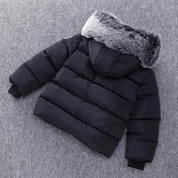 Copii bumbac jachete de iarna noi copii en-gros de bumbac captusite jachete cu mare guler de lână, pentru fete și băieți WT068