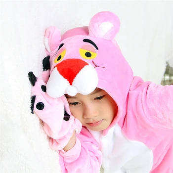 Copii Copii Onesies Pijamas Panda Ponei Pantera Roz Leopard Pijama Partid Cosplay Costum De Iarna Fete Baieti Pijamale
