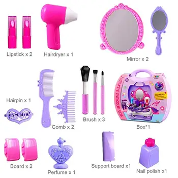 Copii Cosmetice Set Jucarii Fete Mică Trusă De Cosmetice Pretinde Joc Set De Machiaj Simulare Oglinda Masa De Toaleta Cosmetice De Jucărie
